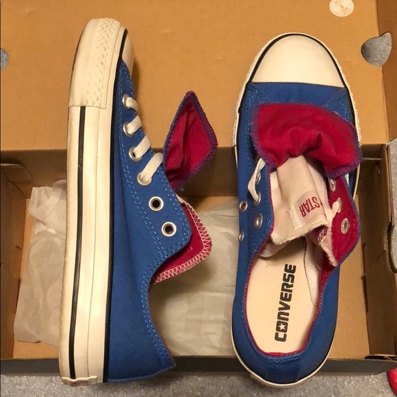 Converse Shoes - Blue double-tongue converse sneakers